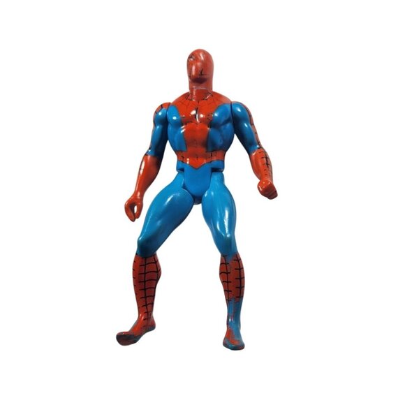 Marvel Spider-Man Action Figure 90s Vintage 5" Blue & Red Retro Design - Picture 1 of 3